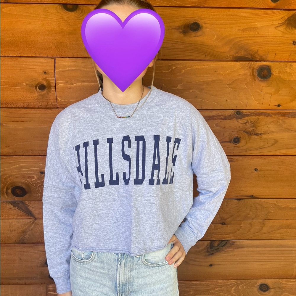 Hillsdale College Long Sleeve Crop Top